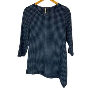 Khangura Linen Blend Lagenlook Asymmetric Hem
Tunic Top